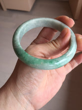 Load image into Gallery viewer, 56.5mm certified Type A 100% Natural sunny green/white Jadeite Jade bangle BS34-4429