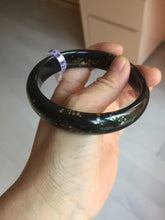 Load image into Gallery viewer, 62.3mm 100% Natural dark green/black meteorite Stellar Night sky nephrite bangle HN28-7608