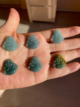 Load image into Gallery viewer, 100% Natural blue gray green  Guatemala jadeite Jade  happy buddha pendant group BH58