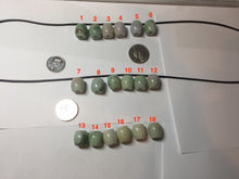 Load image into Gallery viewer, 13mm Type A 100% Natural sunny green/white/light purple olive shape Jadeite Jade LuluTong (Every road is smooth) bead pendant group PB119