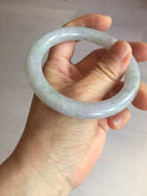 Load image into Gallery viewer, 56mm Certified type A 100% Natural icy watery light green/purple round cut Jadeite bangle BN41