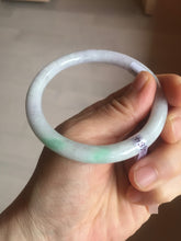 Load image into Gallery viewer, 57mm certified 100% natural type A sunny green/white/purple round cut jadeite jade bangle PC31-2684