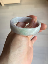 Load image into Gallery viewer, 51mm Certified Type A 100% Natural light purple/white square Jadeite Jade bangle BN96-2709