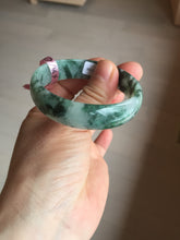 Load image into Gallery viewer, 52mm Certified  Type A 100% Natural dark green floating flowers Jadeite Jade bangle E1-1526