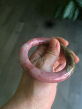 Load image into Gallery viewer, sold! Please don’t order. Thanks 53.4mm 100% natural chubby pink rose stone (Rhodonite) round cut bangle CB65