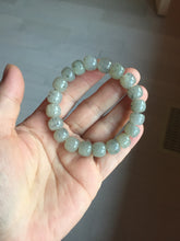 Load image into Gallery viewer, 9/10mm 100% Natural icy black sesame paste(冰芝麻糊青花) vintage style nephrite Jade bead bracelet group HN31