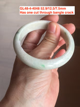 Load image into Gallery viewer, Size 50-57mm Type A 100% Natural dark green/white/black Jadeite Jade bangle with defects group Gl48