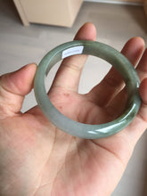 Load image into Gallery viewer, 55.8mm Certified 100% natural Type A oily dark green/gray/black jadeite jade bangle BN32-8086