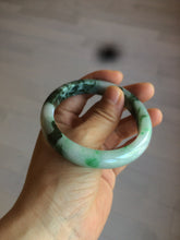 Load image into Gallery viewer, 56.3mm certified 100% natural Type A dark green/sunny green  jadeite jade bangle K106-2835