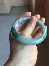 Load image into Gallery viewer, 57mm Certified Type A 100% Natural sunny green/gray/black chubby Jadeite bangle PB243-9556