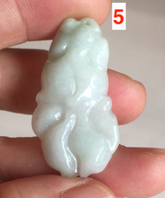 Load image into Gallery viewer, 100% Natural clear sunny green gray  jadeite jade golden fish Pendant group BP109