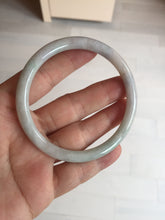 Load image into Gallery viewer, 58mm certified 100% natural type A light green/purple/white slim round cut jadeite jade bangle BN52-3126