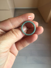 Load image into Gallery viewer, 18.5mm 8 1/2 100% natural type A dark green/gray/black Guatemala jadeite jade band ring BP153