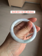 Load image into Gallery viewer, 52-54mm certified 100% natural Type A light green/white/purple round cut jadeite jade bangle group GL22