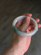 Load image into Gallery viewer, 57.9mm certified type A 100% Natural light green/white jadeite jade bangle BN62-8630
