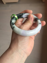 Load image into Gallery viewer, 57.8mm certified 100% natural light green/purple jadeite jade bangle F110-6206