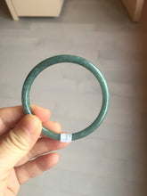 Load image into Gallery viewer, 56.5mm Certified Type A 100% Natural icy watery green/blue/black/gray slim round cut Guatemala Jadeite bangle PB14-5629