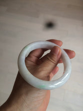 Load image into Gallery viewer, 57mm certified Type A 100% Natural sunny green/white Jadeite Jade bangle AC72-1479