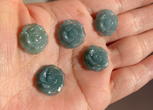 Load image into Gallery viewer, 100% Natural blue gray green  Guatemala jadeite Jade flower pendant group BH61