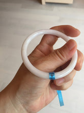 Load image into Gallery viewer, 54mm Certified type A 100% Natural light purple white slim round cut Jadeite bangle BN23-9127