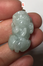 Load image into Gallery viewer, 100% natural type A sunny green jadeite jade 3D PiXiu (貔貅) pendant group AX150