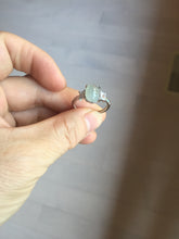 Load image into Gallery viewer, 100% natural type A icy watery light green four-prong jadeite jade ring PA79