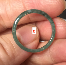 Load image into Gallery viewer, Size 7 3/4 100% natural type A icy watery light green/blue/yellow/gray skinny Guatemala jadeite jade band ring AR102