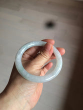 Load image into Gallery viewer, 54mm Certified type A 100% Natural white/light green round cut Jadeite bangle W98-6505