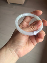 Load image into Gallery viewer, 53.5mm certified 100% natural icy watery light green purple slim round cut jadeite jade bangle PB73-1269