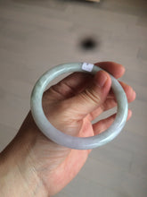Load image into Gallery viewer, 57.6mm certificated Type A 100% Natural light green/dark green/purple slim round cut Jadeite Jade bangle BG53-2960