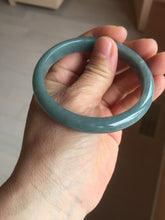 Load image into Gallery viewer, 57.5mm Certified Type A 100% Natural deep sea dark green/purple/blue/gray/black Guatemala Jadeite bangle PB114-6421