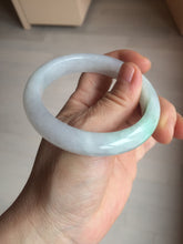 Load image into Gallery viewer, 56.4mm Certified Type A 100% Natural sunny green/white Jadeite Jade bangle BP51-3875