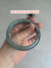 Load image into Gallery viewer, 52-58mm certified type A 100% Natural dark green/white/purple Jadeite Jade bangle group U7