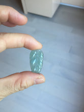 Load image into Gallery viewer, 100% natural type A icy watery light green blue gray Guatemala jadeite leaf pendant BP184-1