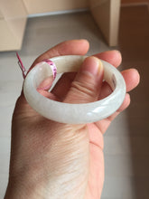 Load image into Gallery viewer, 47mm certified 100% natural Type A icy watery light green yellow white oval jadeite jade bangle PC17-6671