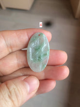 Load image into Gallery viewer, 100% Natural type A light green safe and sound pendant with the carved hieroglyph of "Buddha" jadeite Jade pendant group B99