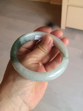 Load image into Gallery viewer, 59.2mm certified type A 100% Natural watery dark green/black/white Jadeite jade bangle BF22-0395