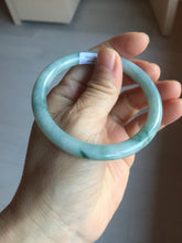 Load image into Gallery viewer, 55.8mm Certified Type A 100% Natural green/blue with green floating flowers slim round cut Jadeite bangle PB237-9550
