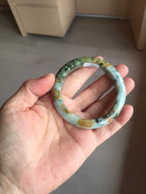 Load image into Gallery viewer, 53.2mm Certified type A 100% Natural green/yellow/brown autumn forest Jadeite bangle PD183-5698