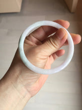 Load image into Gallery viewer, 58mm certified 100% natural type A light green/purple/white slim round cut jadeite jade bangle BN50-3117