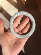 Load image into Gallery viewer, 58.5mm certified type A 100% Natural oily light green/white chubby round cut Jadeite Jade bangle BM20-2798