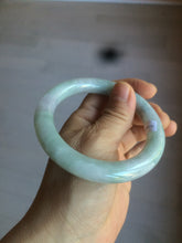 Load image into Gallery viewer, 56.5 mm certificated Type A 100% Natural light green/purple round cut Jadeite Jade bangle S65-4066