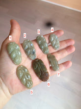 Load image into Gallery viewer, 100% natural type A yellow/purple jadeite jade leaf pendant necklace group AZ99
