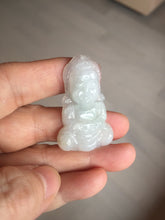 Load image into Gallery viewer, 100% Natural white light green jadeite Jade baby Buddha (宝宝佛) pendant group AU19