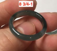 Load image into Gallery viewer, 100% natural type A icy watery light green/blue/gray  Guatemala jadeite jade band ring R118
