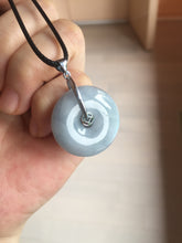 Load image into Gallery viewer, 100% natural type A purple/gray/green jadeite jade safety donut pendant necklace AF25