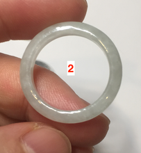 Load image into Gallery viewer, 100% natural type A icy watery light green/white jadeite jade band ring group R116