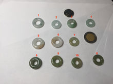 Load image into Gallery viewer, 16-19mm Type A 100% Natural icy watery sunny green white yellow Jadeite Jade safety Guardian ring bead set F134