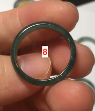 Load image into Gallery viewer, 17.7mm 7 1/2 100% natural type A icy watery green/blue icy watery Guatemala jadeite jade band ring group BP77