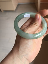 Load image into Gallery viewer, 53.8mm 100% natural Type A icy watery light green/gray jadeite jade bangle PC118-0355